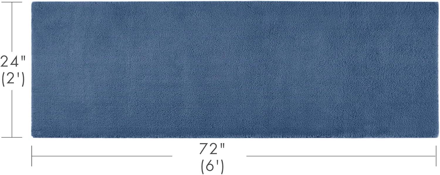 imageMadison Park Marshmallow Bathroom Rug Non Slip Luxrurious Plush Bath Mat Absorbent Quick Dry Spa Design Bath Room Dcor 24x40 GreySlate Blue