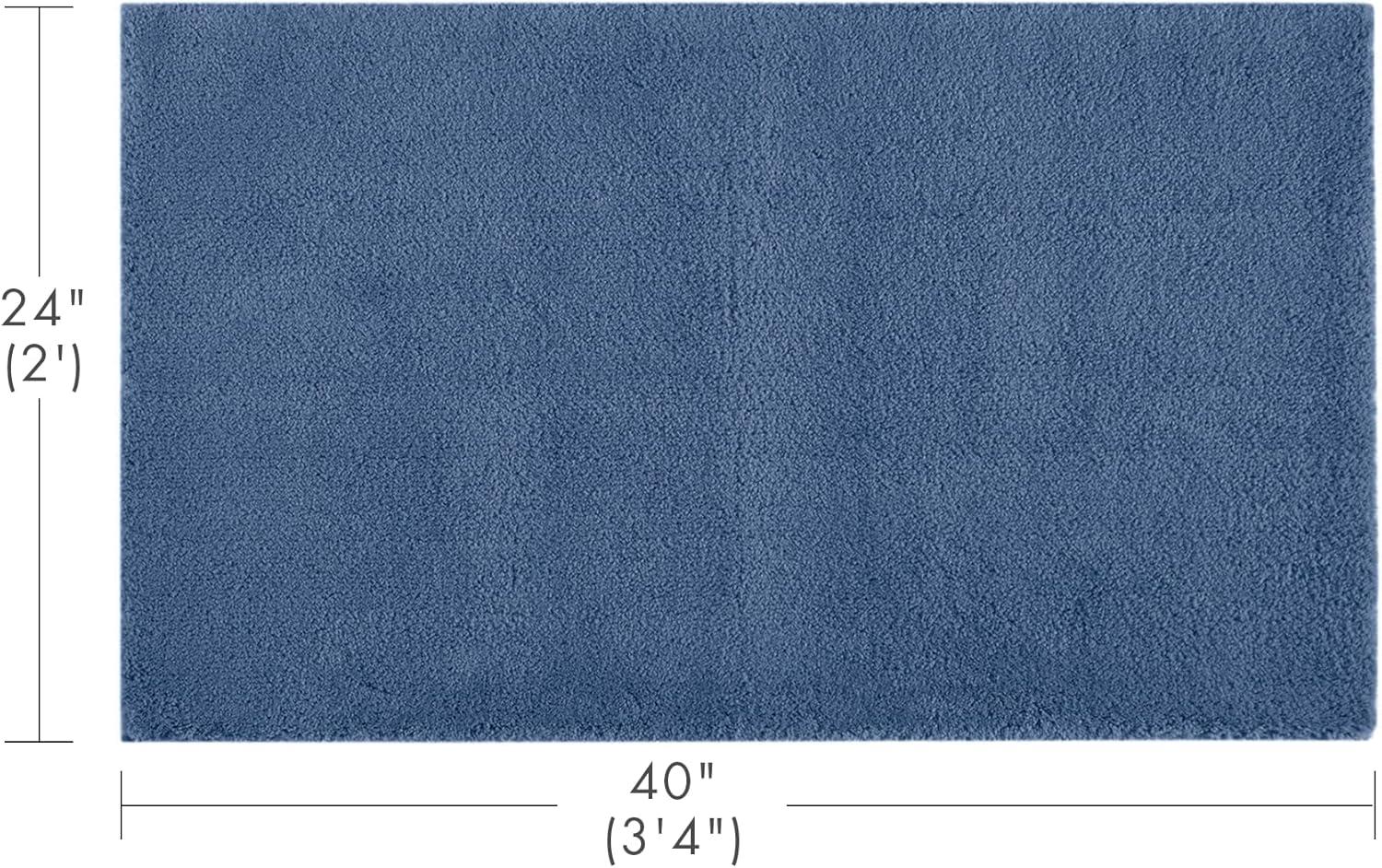imageMadison Park Marshmallow Bathroom Rug Non Slip Luxrurious Plush Bath Mat Absorbent Quick Dry Spa Design Bath Room Dcor 24x40 GreySlate Blue