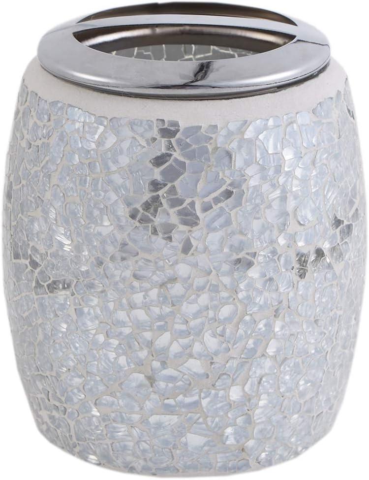 imageMadison Park Mosaic Bathroom Accessories Set 4 Piece Bath Accessory Sets With Gold Soap Dispenser Toothbrush Holder Tumbler And Ring TraySilver 4 Piece