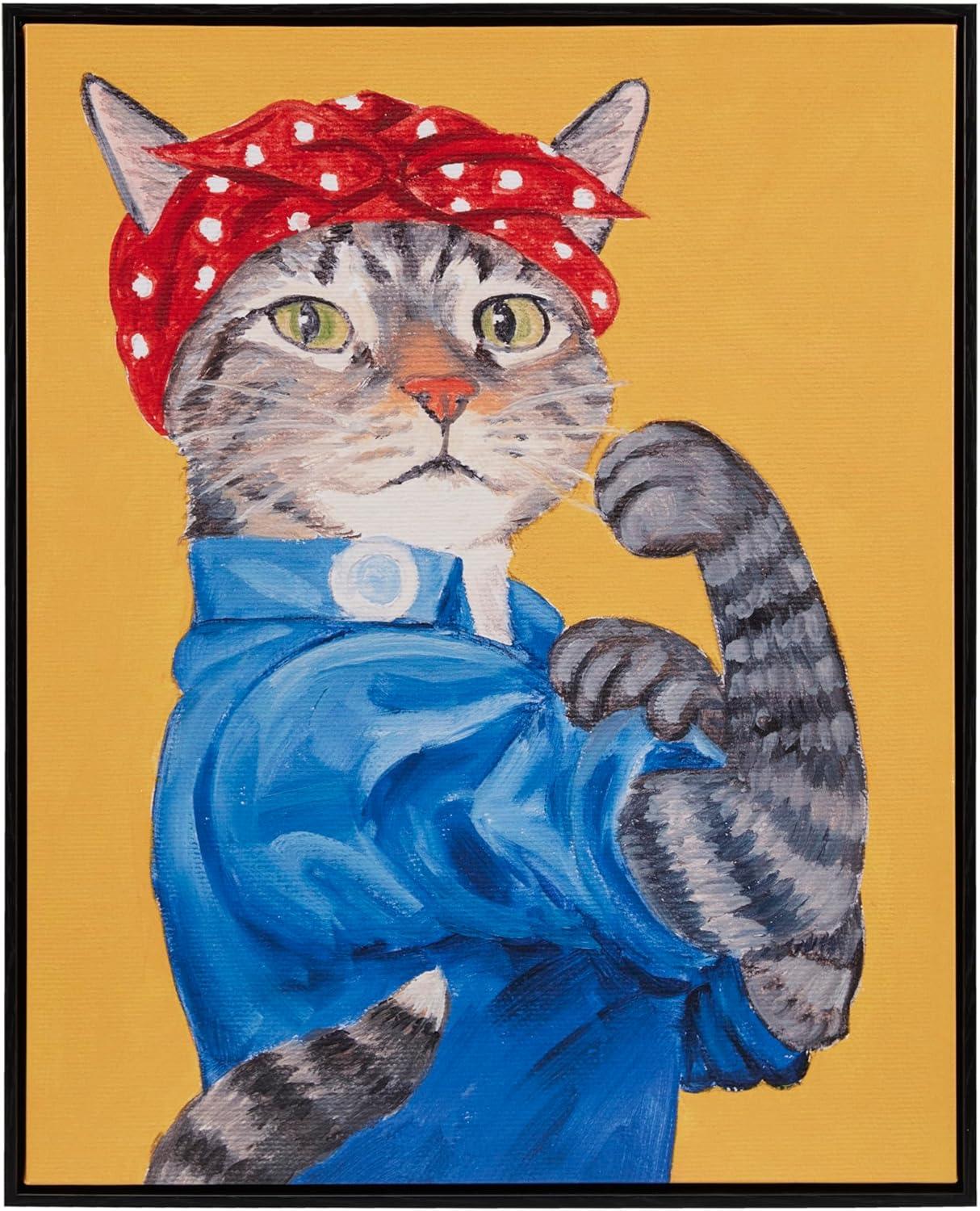 imageMadison Park Pet Wall Art Funny Animal Canvas Wall Decor for Bedroom Printed And Stretched Framed Ready To Hang Classic Parody Study Living Room Dcor Rosie Feline Pet PortraitRosie Feline