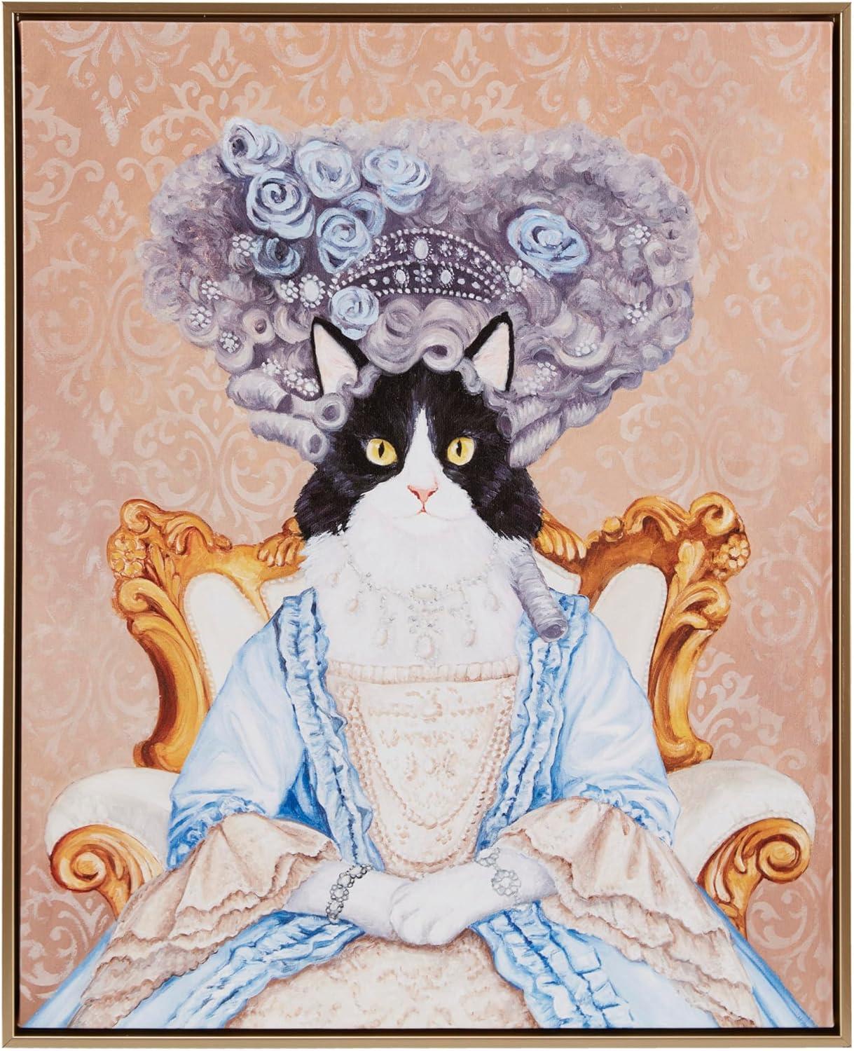 imageMadison Park Pet Wall Art Funny Animal Canvas Wall Decor for Bedroom Printed And Stretched Framed Ready To Hang Classic Parody Study Living Room Dcor Rosie Feline Pet PortraitQueen Bridger