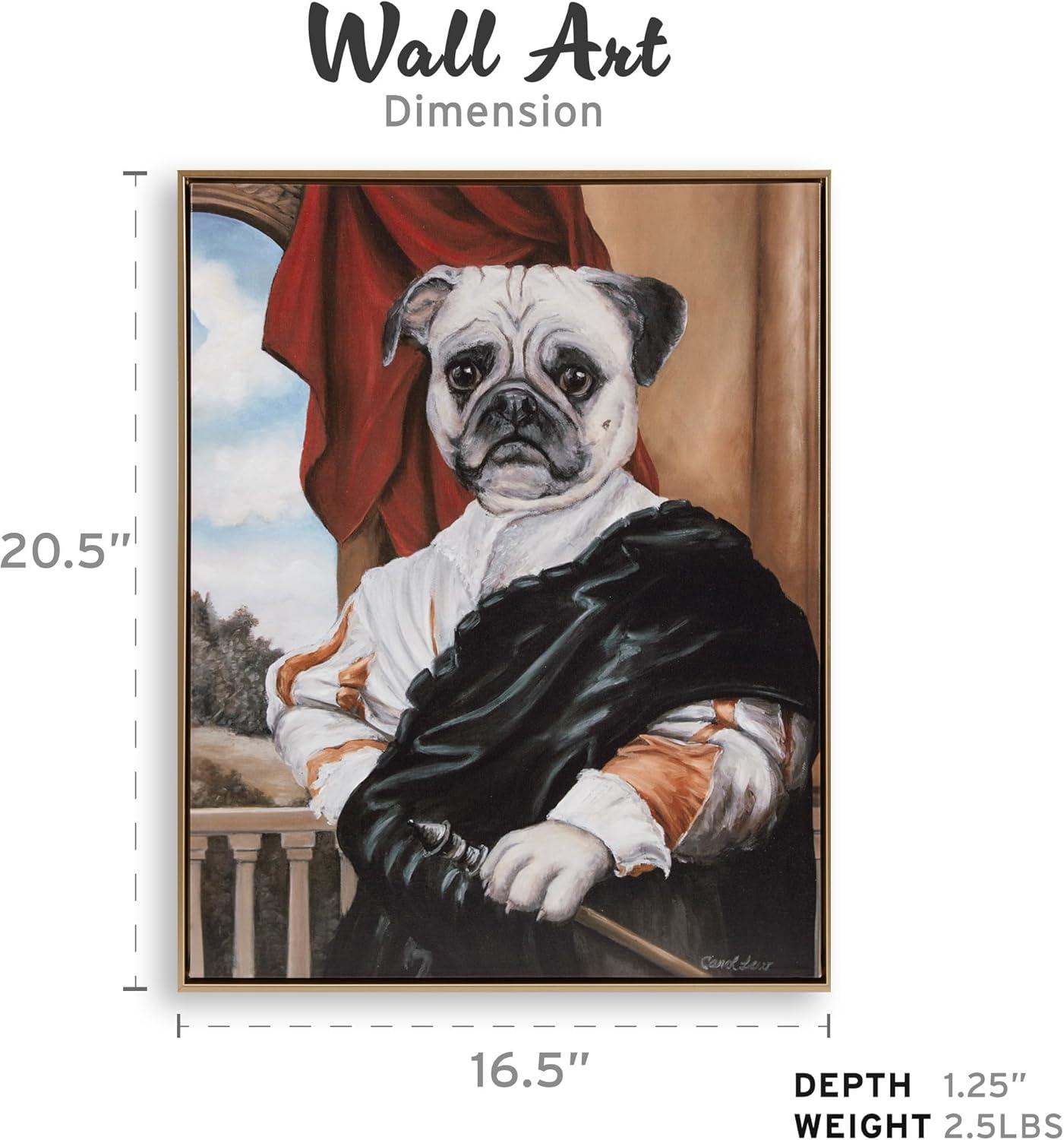 imageMadison Park Pet Wall Art Funny Animal Canvas Wall Decor for Bedroom Printed And Stretched Framed Ready To Hang Classic Parody Study Living Room Dcor Rosie Feline Pet PortraitCaptain Pug