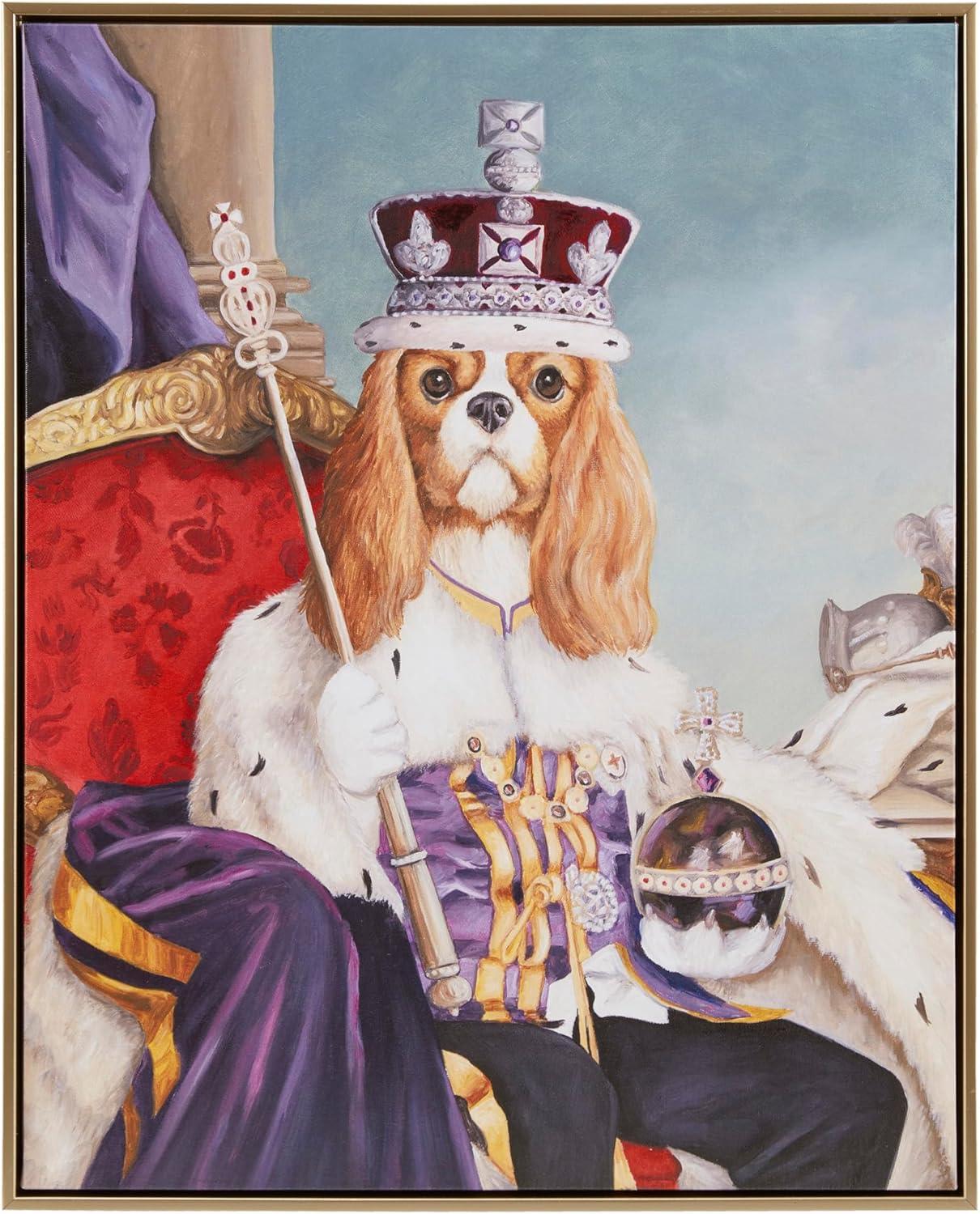 imageMadison Park Pet Wall Art Funny Animal Canvas Wall Decor for Bedroom Printed And Stretched Framed Ready To Hang Classic Parody Study Living Room Dcor Rosie Feline Pet PortraitKing Charles Spaniel III