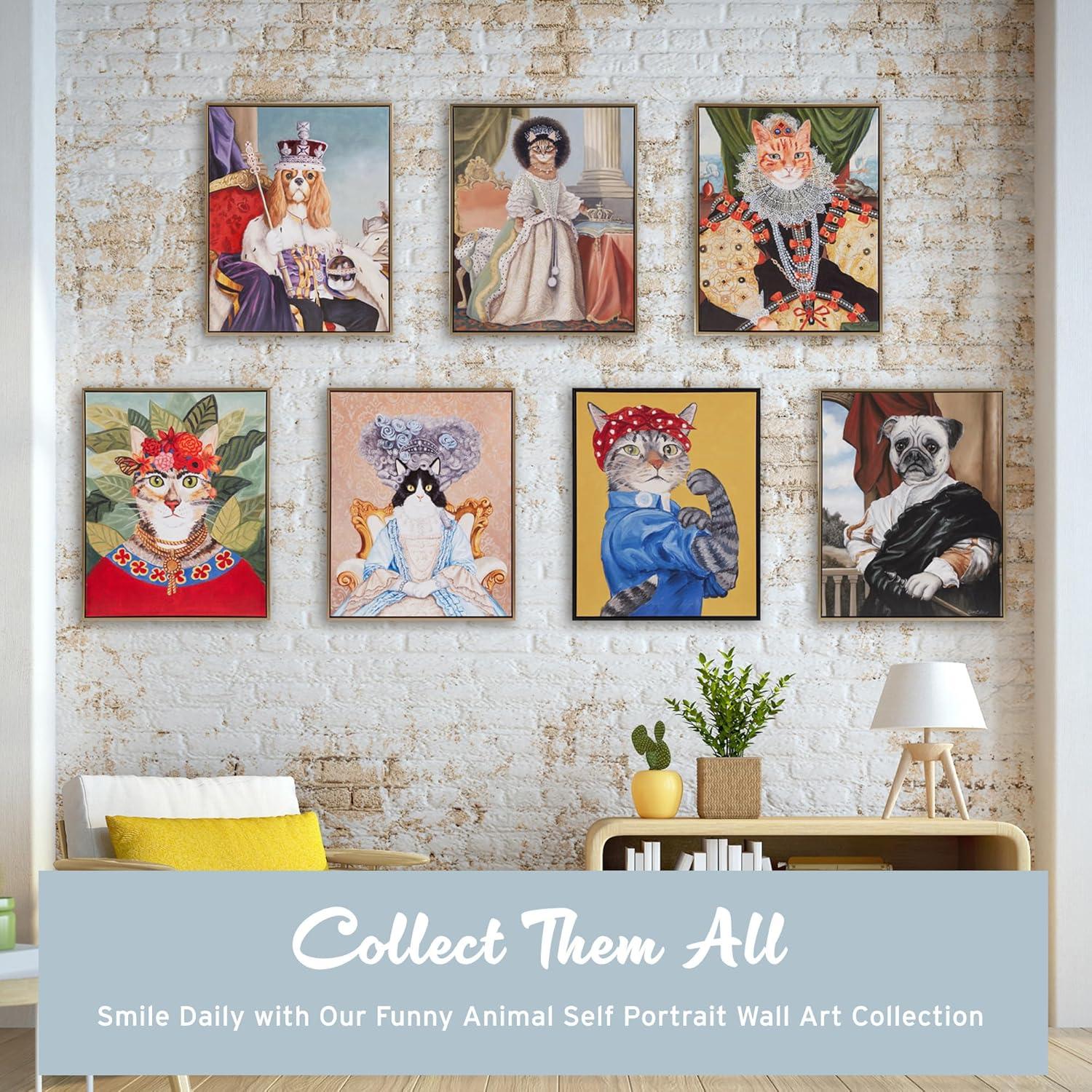 imageMadison Park Pet Wall Art Funny Animal Canvas Wall Decor for Bedroom Printed And Stretched Framed Ready To Hang Classic Parody Study Living Room Dcor Rosie Feline Pet PortraitKing Charles Spaniel III
