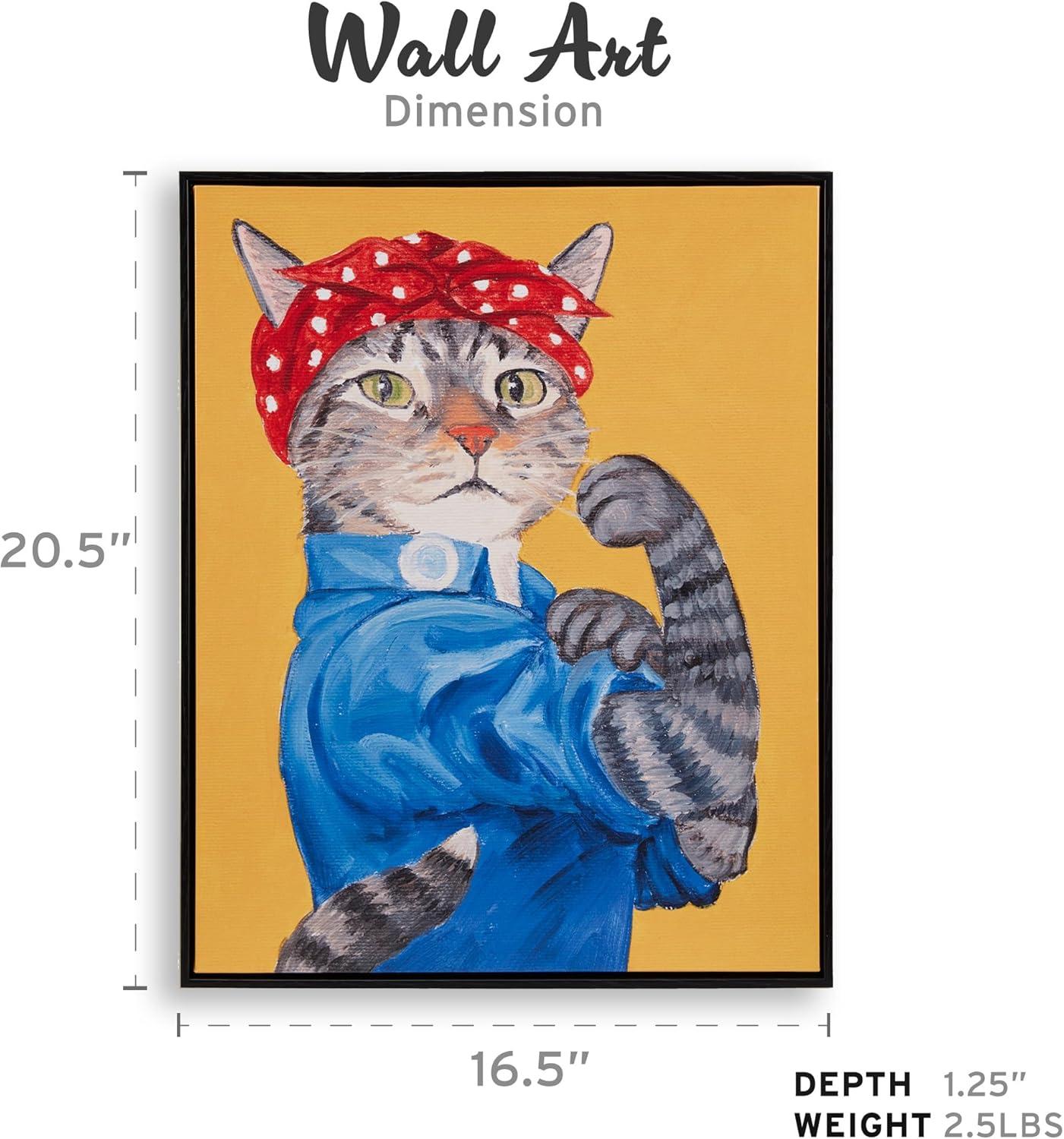 imageMadison Park Pet Wall Art Funny Animal Canvas Wall Decor for Bedroom Printed And Stretched Framed Ready To Hang Classic Parody Study Living Room Dcor Rosie Feline Pet PortraitRosie Feline