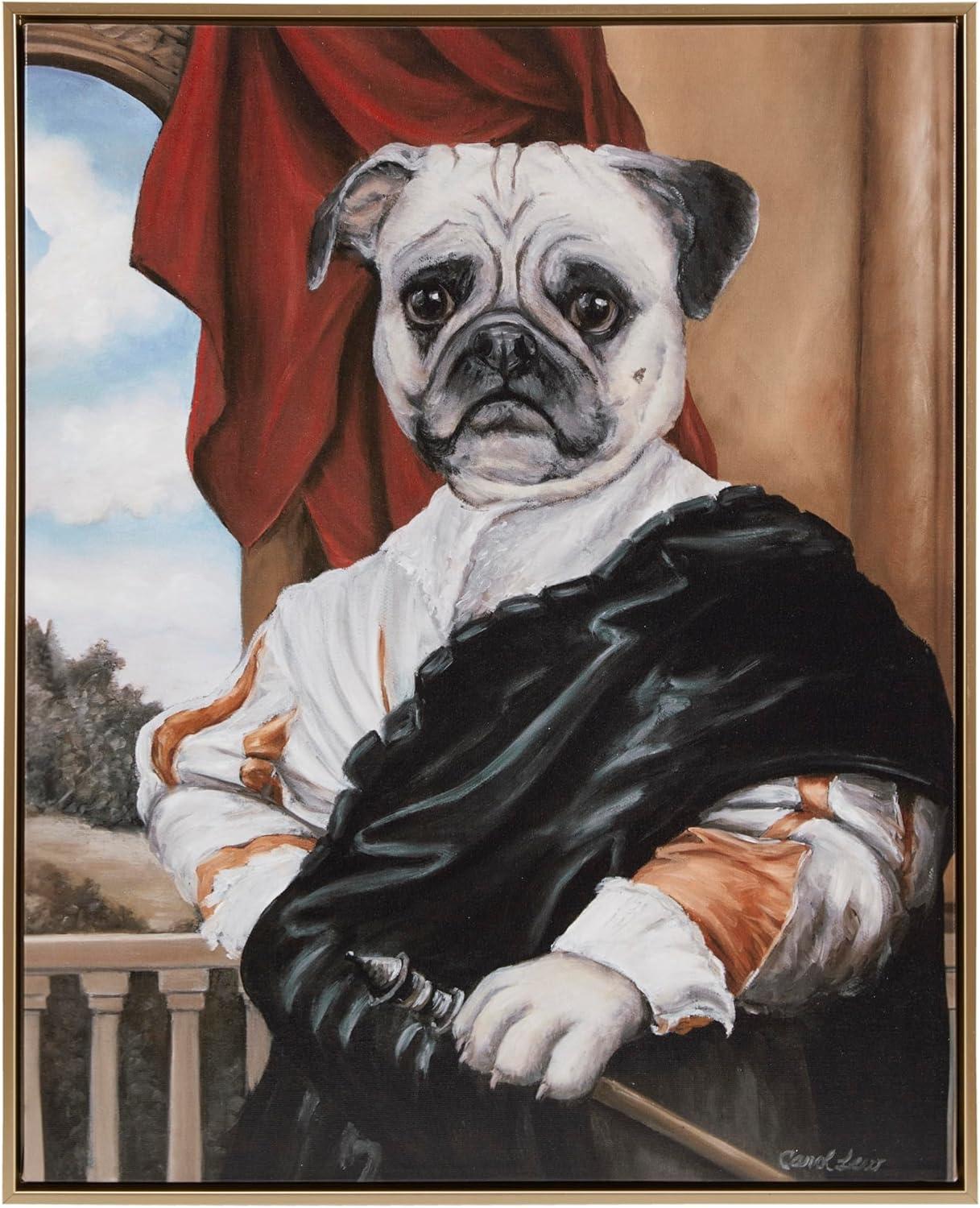 imageMadison Park Pet Wall Art Funny Animal Canvas Wall Decor for Bedroom Printed And Stretched Framed Ready To Hang Classic Parody Study Living Room Dcor Rosie Feline Pet PortraitCaptain Pug