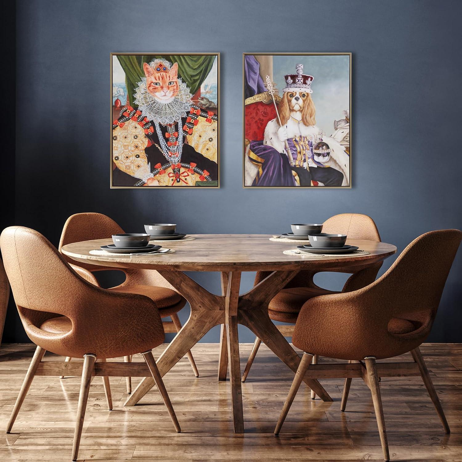 imageMadison Park Pet Wall Art Funny Animal Canvas Wall Decor for Bedroom Printed And Stretched Framed Ready To Hang Classic Parody Study Living Room Dcor Rosie Feline Pet PortraitKing Charles Spaniel III