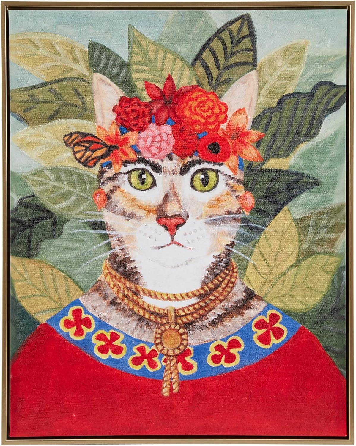 imageMadison Park Pet Wall Art Funny Animal Canvas Wall Decor for Bedroom Printed And Stretched Framed Ready To Hang Classic Parody Study Living Room Dcor Rosie Feline Pet PortraitBohemian Cat