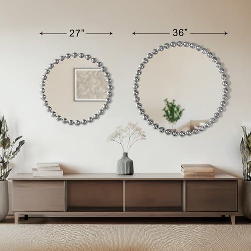 imageMadison Park Round Mirror Metal Frame Circle Mirror 36 inch Wall Art Decor Mounted Hanging for Entryway Bathroom hallway Living Room Vanity Marlowe GoldSilver