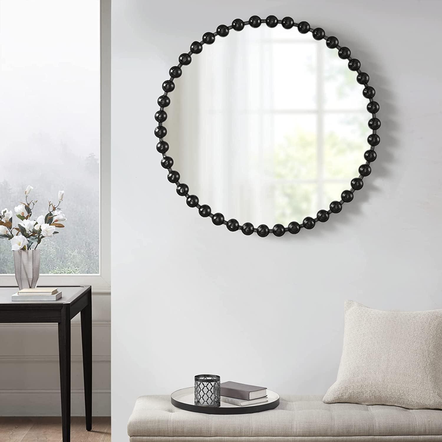 imageMadison Park Round Mirror Metal Frame Circle Mirror 36 inch Wall Art Decor Mounted Hanging for Entryway Bathroom hallway Living Room Vanity Marlowe GoldBlack