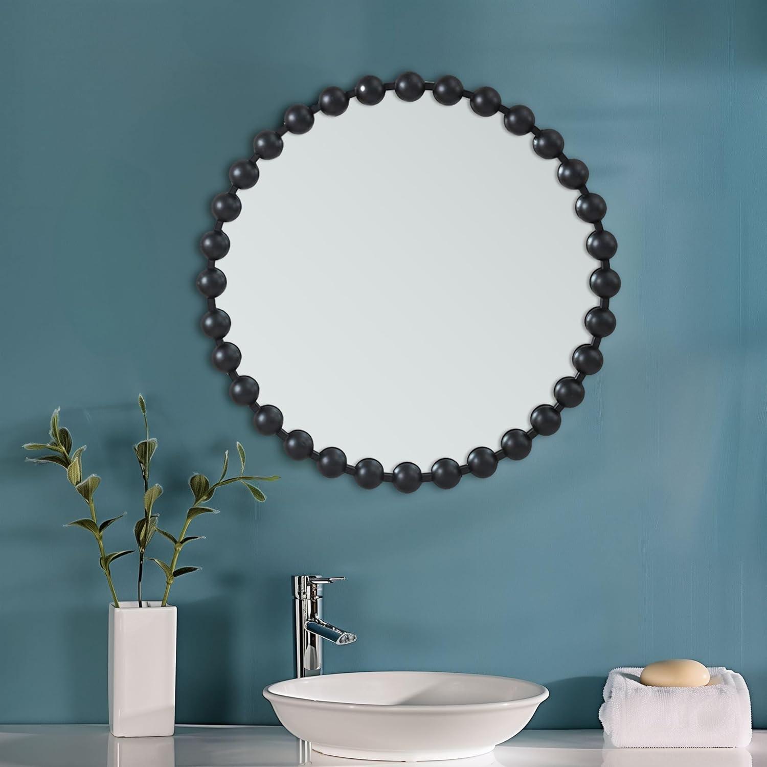 imageMadison Park Round Mirror Metal Frame Circle Mirror 36 inch Wall Art Decor Mounted Hanging for Entryway Bathroom hallway Living Room Vanity Marlowe GoldBlack