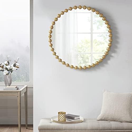imageMadison Park Round Mirror Metal Frame Circle Mirror 36 inch Wall Art Decor Mounted Hanging for Entryway Bathroom hallway Living Room Vanity Marlowe GoldGold