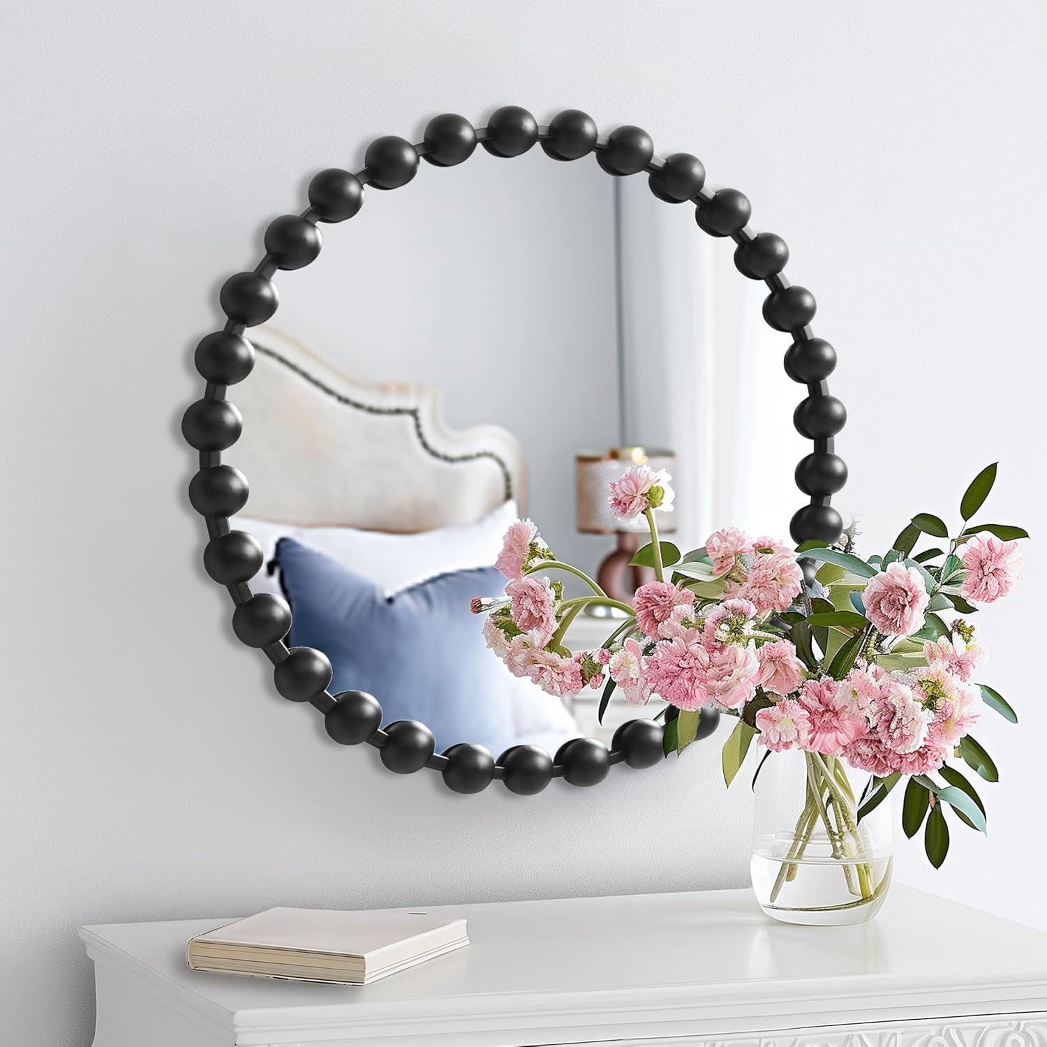 imageMadison Park Round Mirror Metal Frame Circle Mirror 36 inch Wall Art Decor Mounted Hanging for Entryway Bathroom hallway Living Room Vanity Marlowe GoldBlack