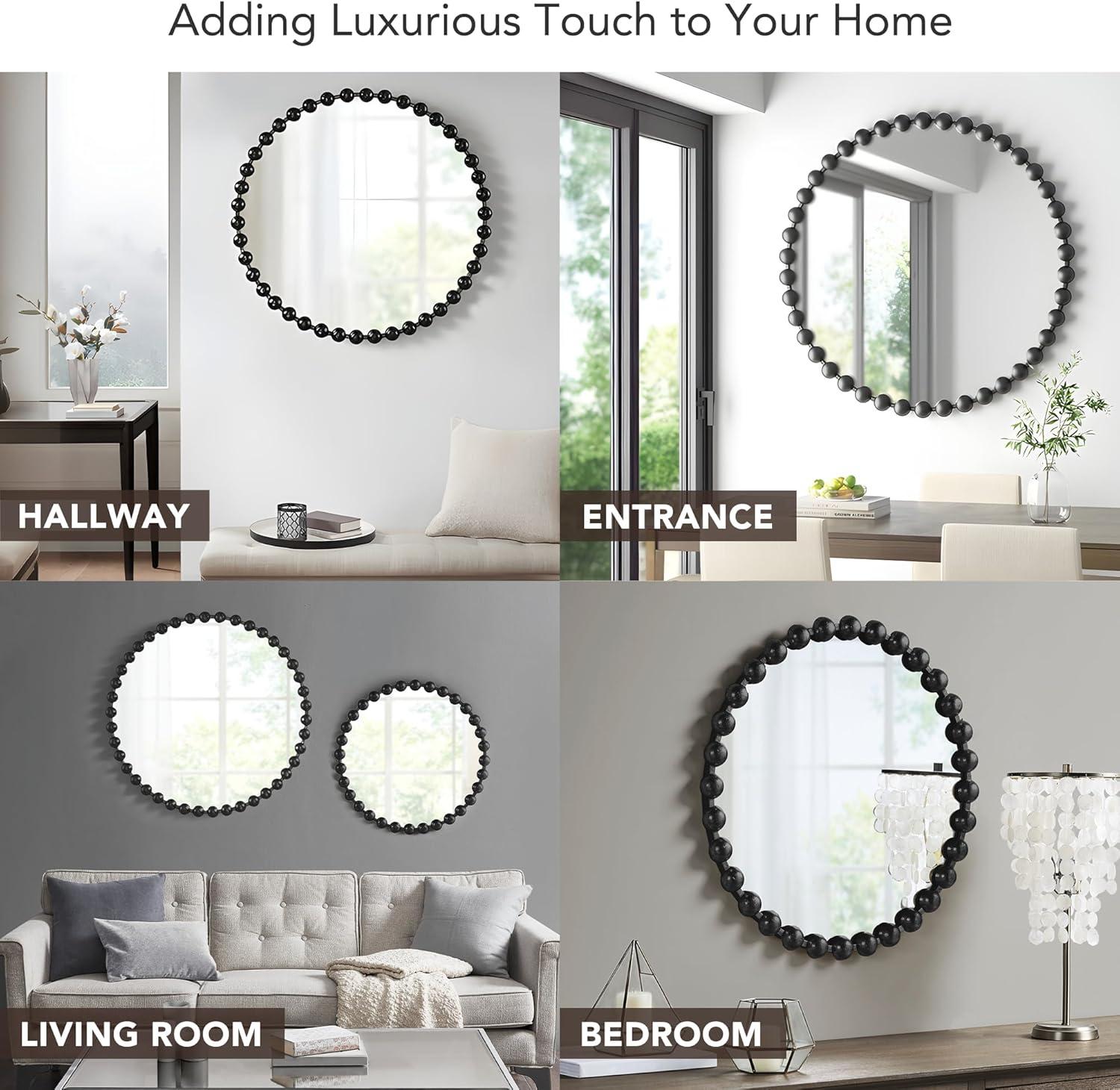 imageMadison Park Round Mirror Metal Frame Circle Mirror 36 inch Wall Art Decor Mounted Hanging for Entryway Bathroom hallway Living Room Vanity Marlowe GoldBlack