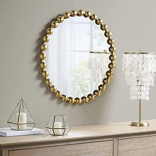 imageMadison Park Round Mirror Metal Frame Circle Mirror 36 inch Wall Art Decor Mounted Hanging for Entryway Bathroom hallway Living Room Vanity Marlowe GoldGold