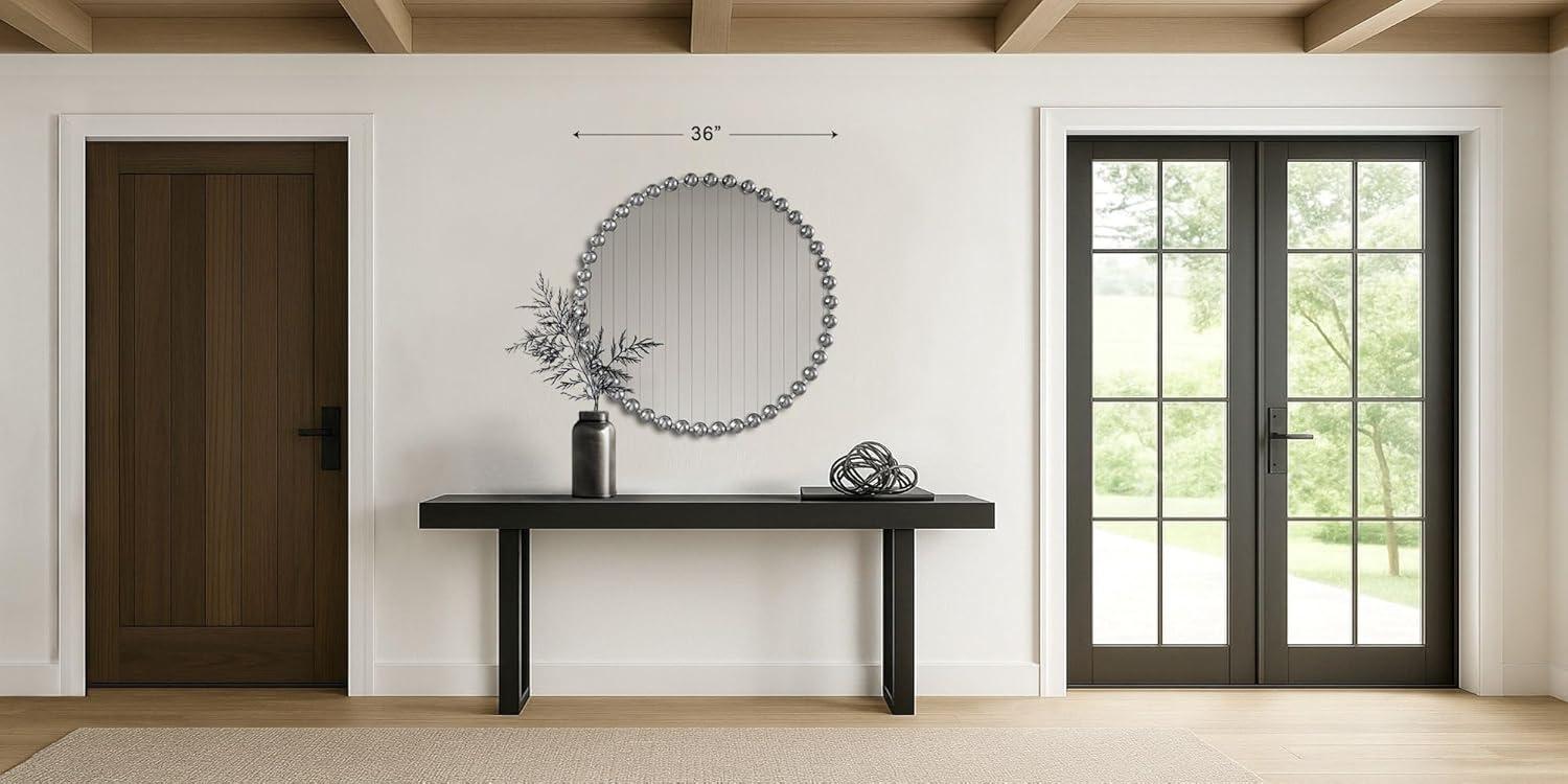 imageMadison Park Round Mirror Metal Frame Circle Mirror 36 inch Wall Art Decor Mounted Hanging for Entryway Bathroom hallway Living Room Vanity Marlowe GoldSilver
