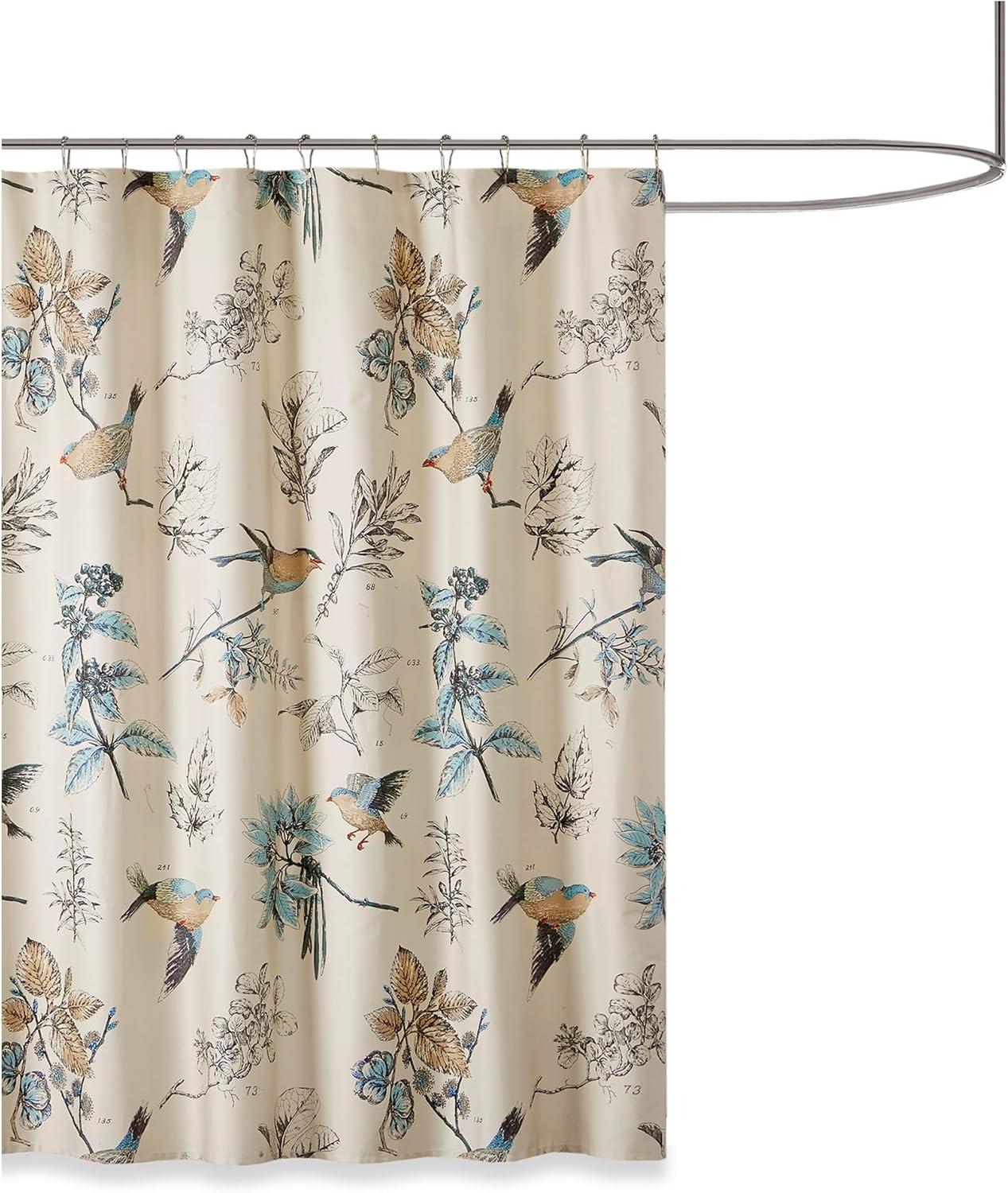 imageMadison Park Shower Curtain Bird ampamp Leaf Print Farmhouse Shower Curtain for Bathroom Modern Country Bathroom Dcor Machine Washable Cotton Shower Curtain Quincy 72x72quot Khaki