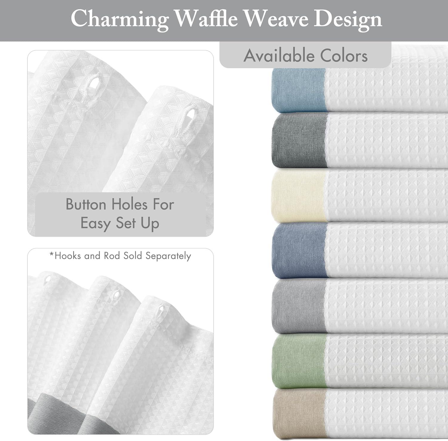 imageMadison Park Shower Curtain Spa Waffle Weave Stall Shower Curtain for Bathroom 3M Scotchgard Moisture Management Spa Quality Modern Shower Curtains for Bathroom Stall 36x72 TaupeStripe Grey