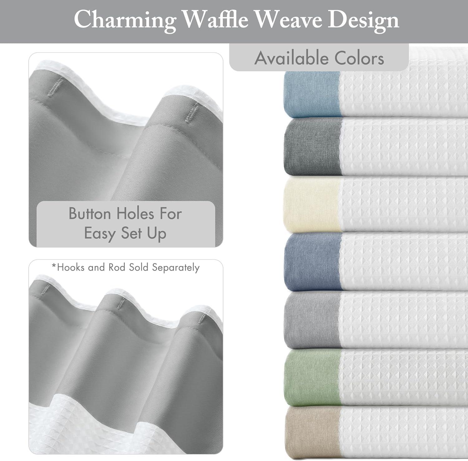 imageMadison Park Shower Curtain Spa Waffle Weave Stall Shower Curtain for Bathroom 3M Scotchgard Moisture Management Spa Quality Modern Shower Curtains for Bathroom Stall 36x72 TaupeStripe Grey