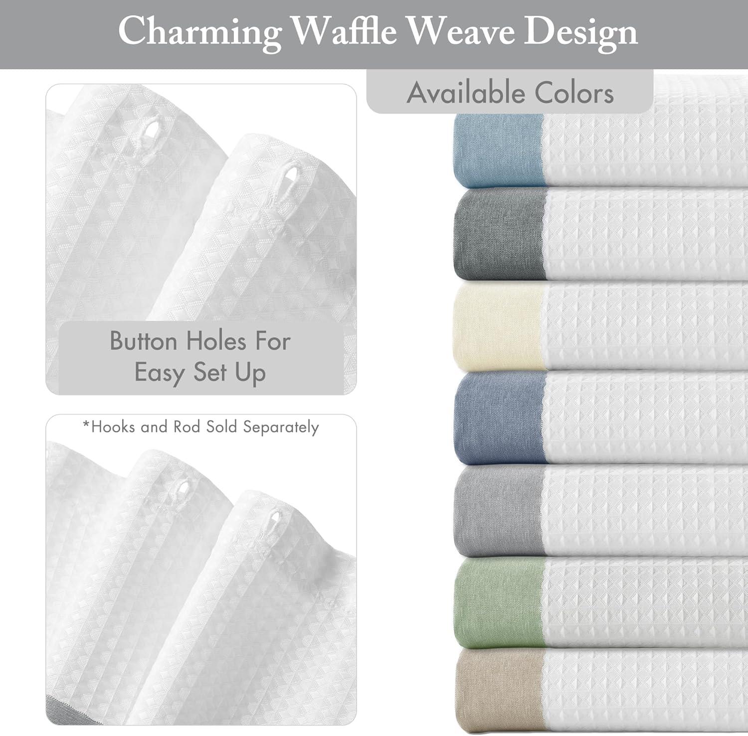 imageMadison Park Shower Curtain Spa Waffle Weave Stall Shower Curtain for Bathroom 3M Scotchgard Moisture Management Spa Quality Modern Shower Curtains for Bathroom Stall 36x72 TaupeStripe Grey