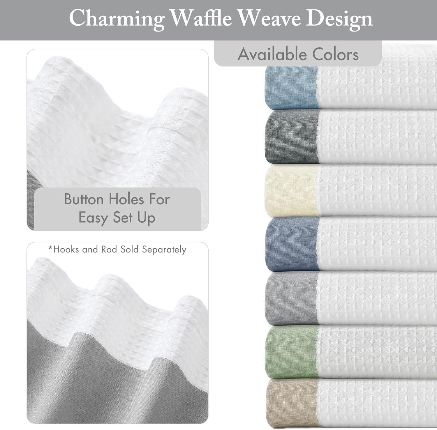 imageMadison Park Shower Curtain Spa Waffle Weave Stall Shower Curtain for Bathroom 3M Scotchgard Moisture Management Spa Quality Modern Shower Curtains for Bathroom Stall 36x72 TaupeStripe Grey