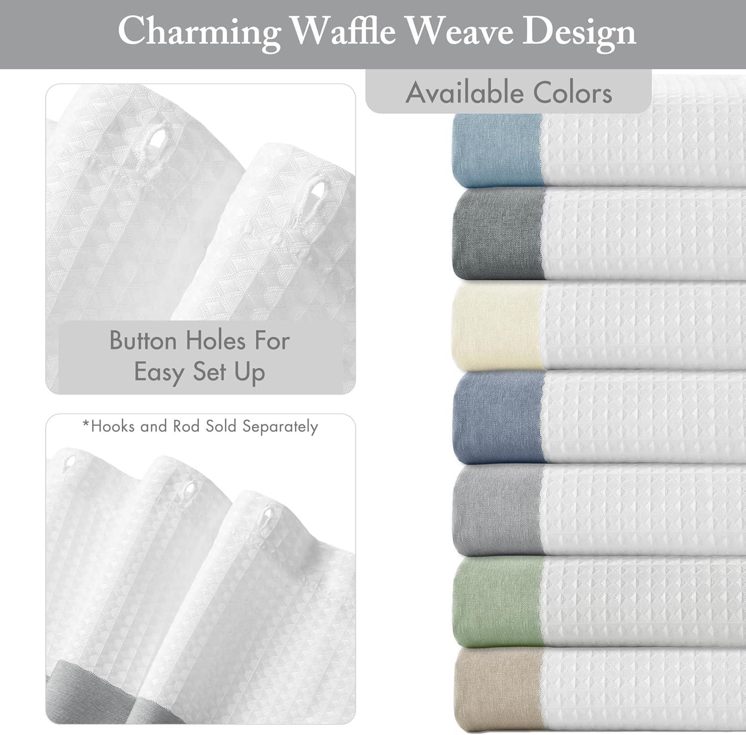 imageMadison Park Shower Curtain Spa Waffle Weave Stall Shower Curtain for Bathroom 3M Scotchgard Moisture Management Spa Quality Modern Shower Curtains for Bathroom Stall 36x72 TaupeStripe Grey