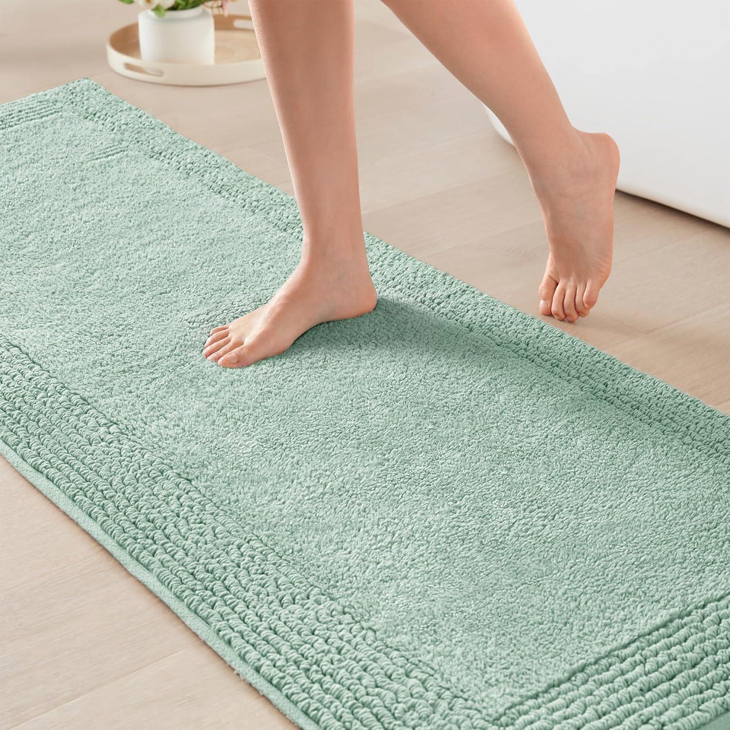 imageMadison Park Splendor Reversible 100 Cotton Tufted Bathroom Rug3000 GSM Hotel Quality Luxurious Plush Medium Pile Bath Mat Absorbent Quick Dry Shower Room Dcor 20x30 NaturalGreen