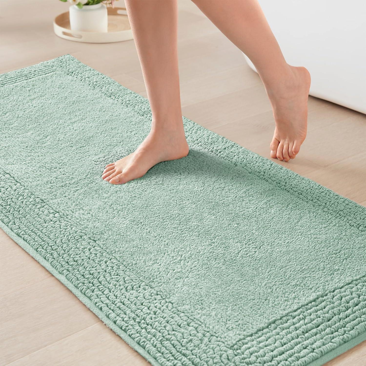 imageMadison Park Splendor Reversible 100 Cotton Tufted Bathroom Rug3000 GSM Hotel Quality Luxurious Plush Medium Pile Bath Mat Absorbent Quick Dry Shower Room Dcor 20x30 NaturalGreen