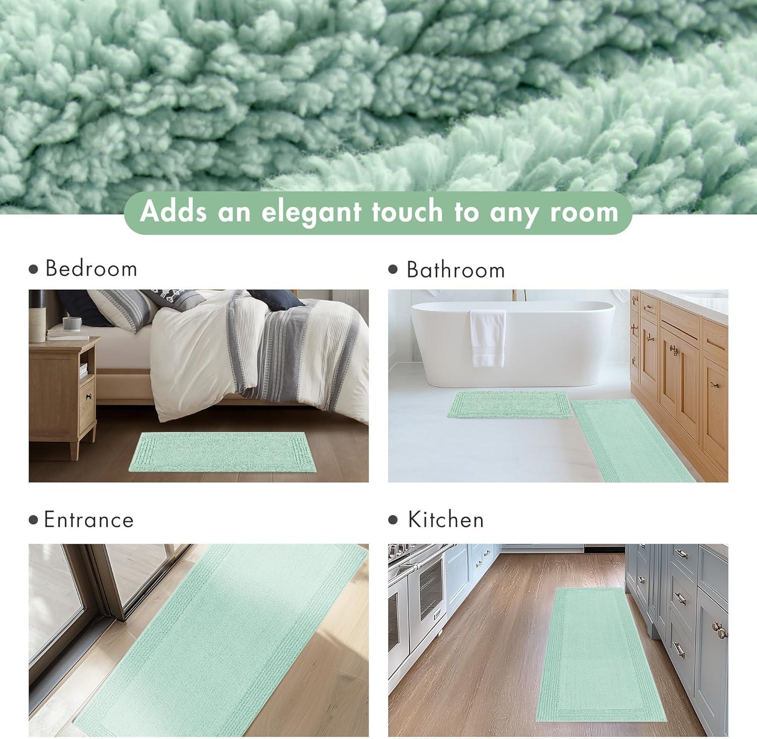 imageMadison Park Splendor Reversible 100 Cotton Tufted Bathroom Rug3000 GSM Hotel Quality Luxurious Plush Medium Pile Bath Mat Absorbent Quick Dry Shower Room Dcor 20x30 NaturalGreen