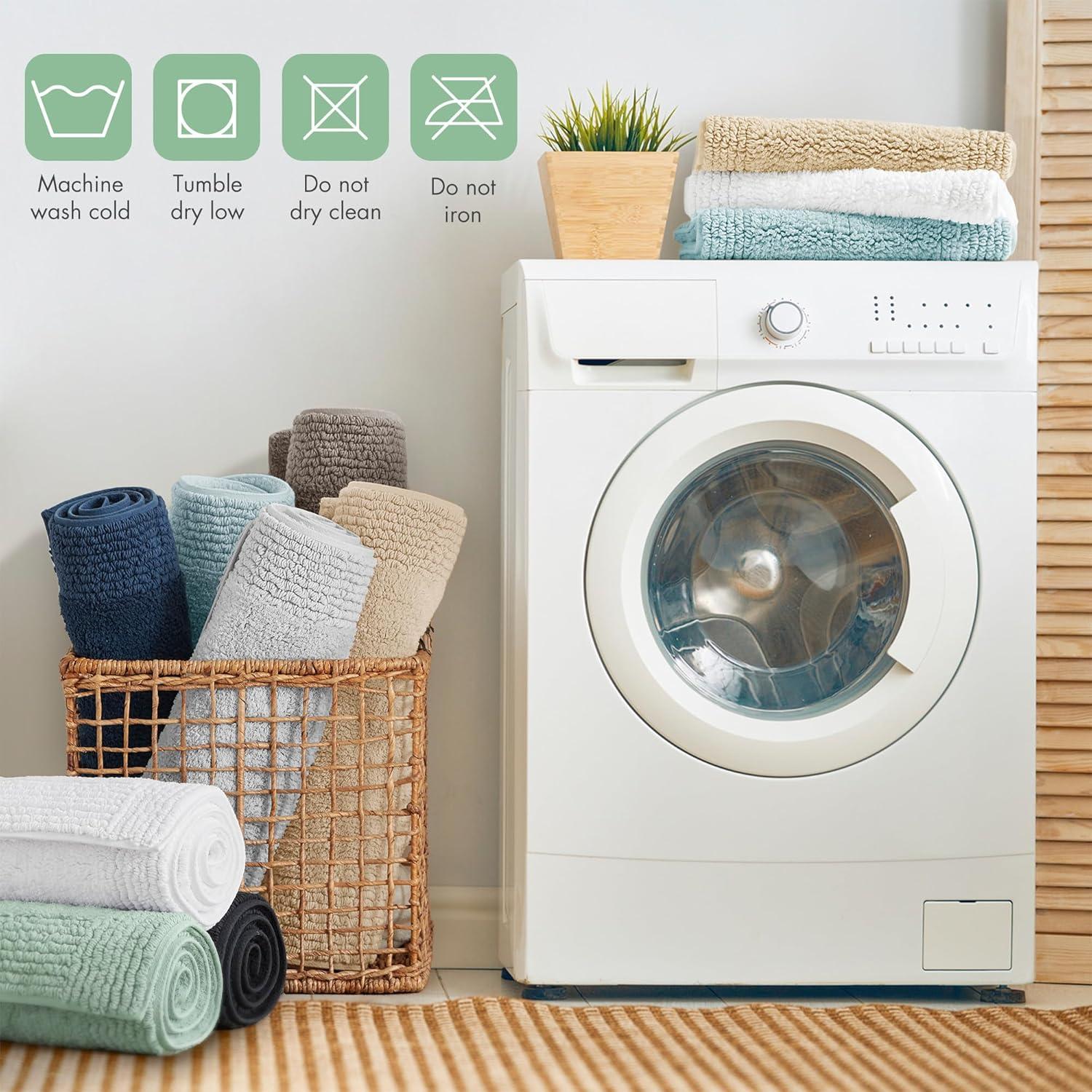 imageMadison Park Splendor Reversible 100 Cotton Tufted Bathroom Rug3000 GSM Hotel Quality Luxurious Plush Medium Pile Bath Mat Absorbent Quick Dry Shower Room Dcor 20x30 NaturalGreen