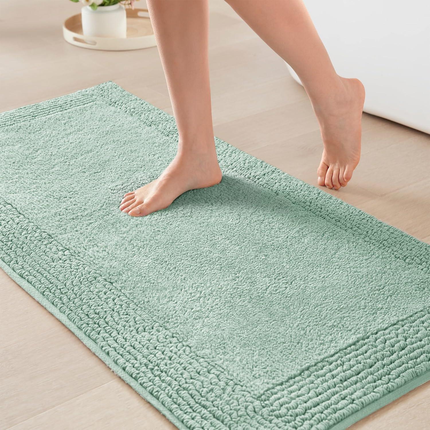 imageMadison Park Splendor Reversible 100 Cotton Tufted Bathroom Rug3000 GSM Hotel Quality Luxurious Plush Medium Pile Bath Mat Absorbent Quick Dry Shower Room Dcor 20x30 NaturalGreen