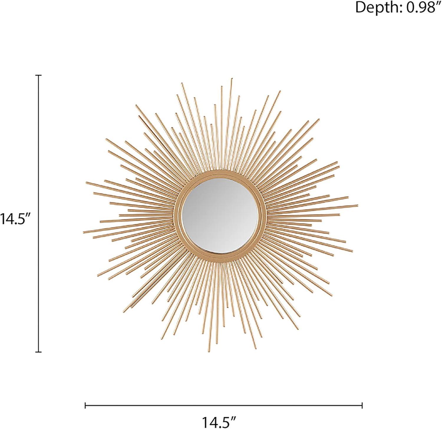 imageMadison Park Wall Dcor Fiore Metal Sunburst Mirror for Living Room Home Accent Ready to Hang Bedroom Decoration 295quot Diameter GoldGold
