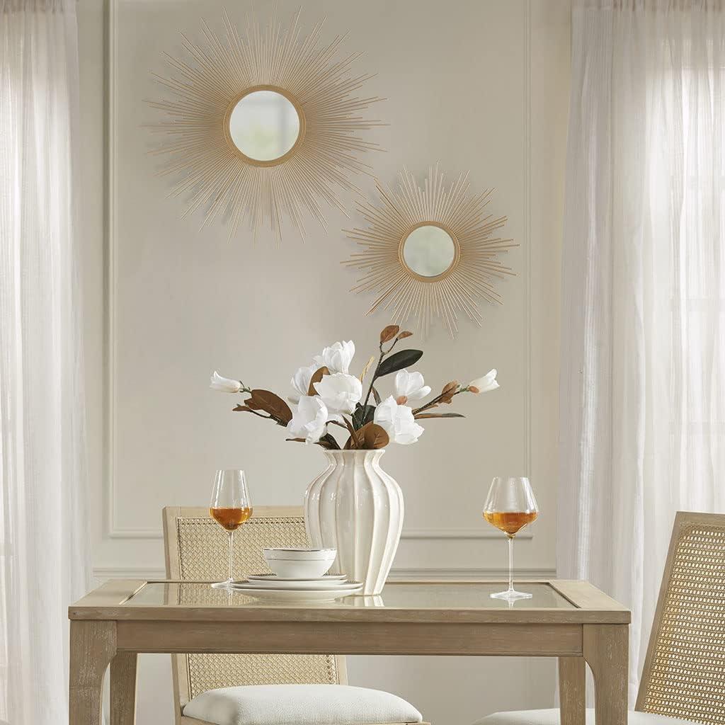 imageMadison Park Wall Dcor Fiore Metal Sunburst Mirror for Living Room Home Accent Ready to Hang Bedroom Decoration 295quot Diameter GoldGold