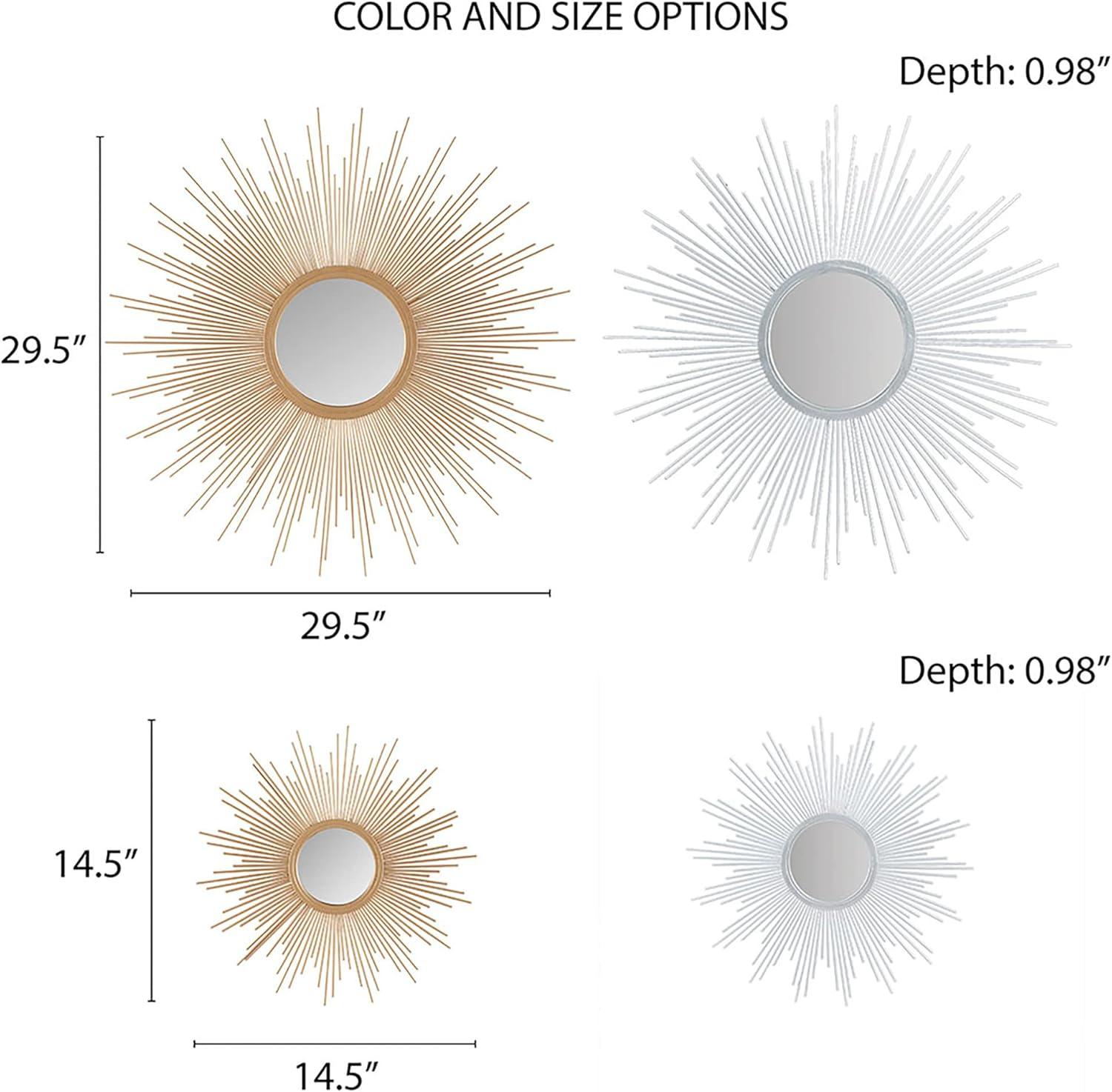 imageMadison Park Wall Dcor Fiore Metal Sunburst Mirror for Living Room Home Accent Ready to Hang Bedroom Decoration 295quot Diameter GoldGold