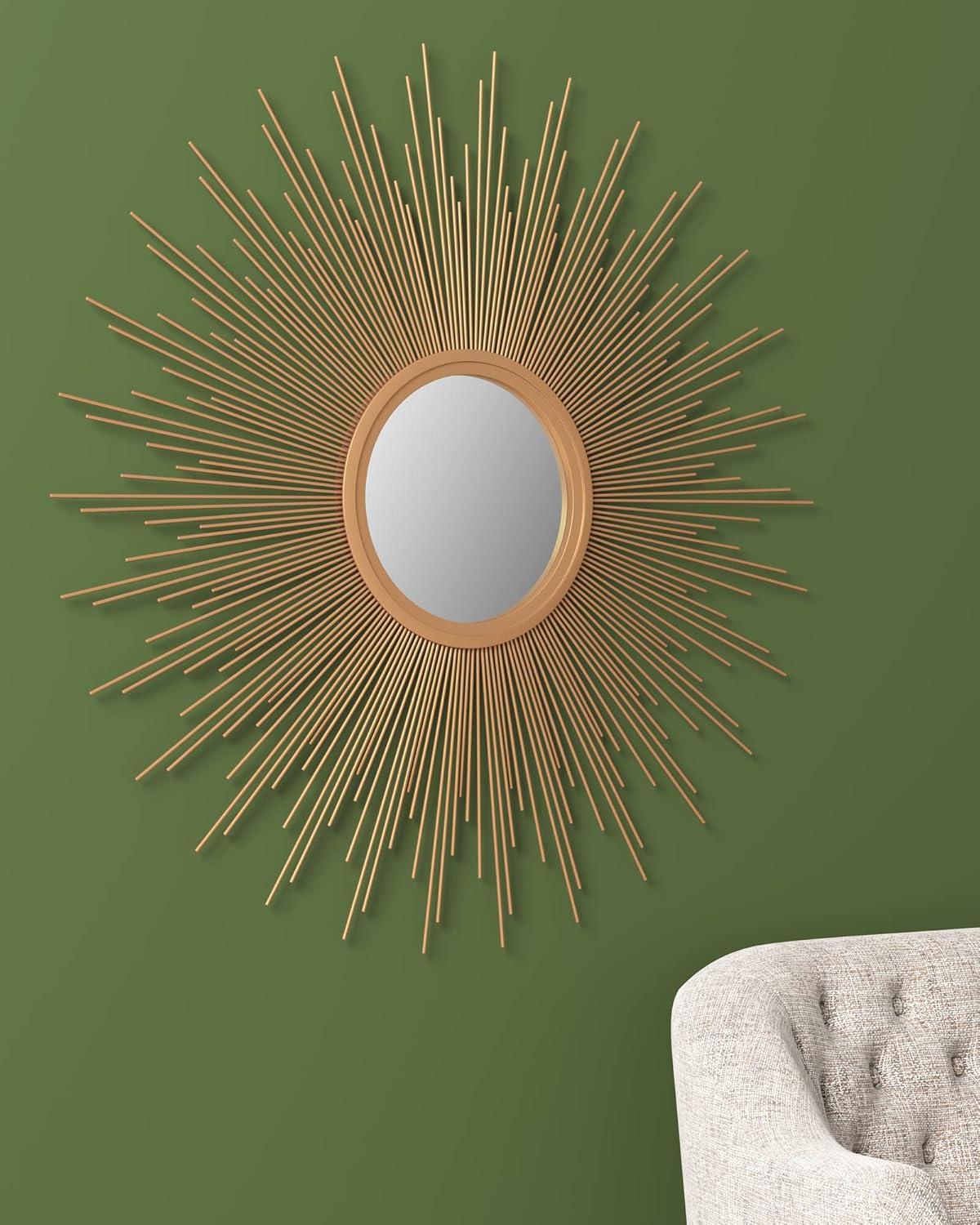 imageMadison Park Wall Dcor Fiore Metal Sunburst Mirror for Living Room Home Accent Ready to Hang Bedroom Decoration 295quot Diameter GoldGold