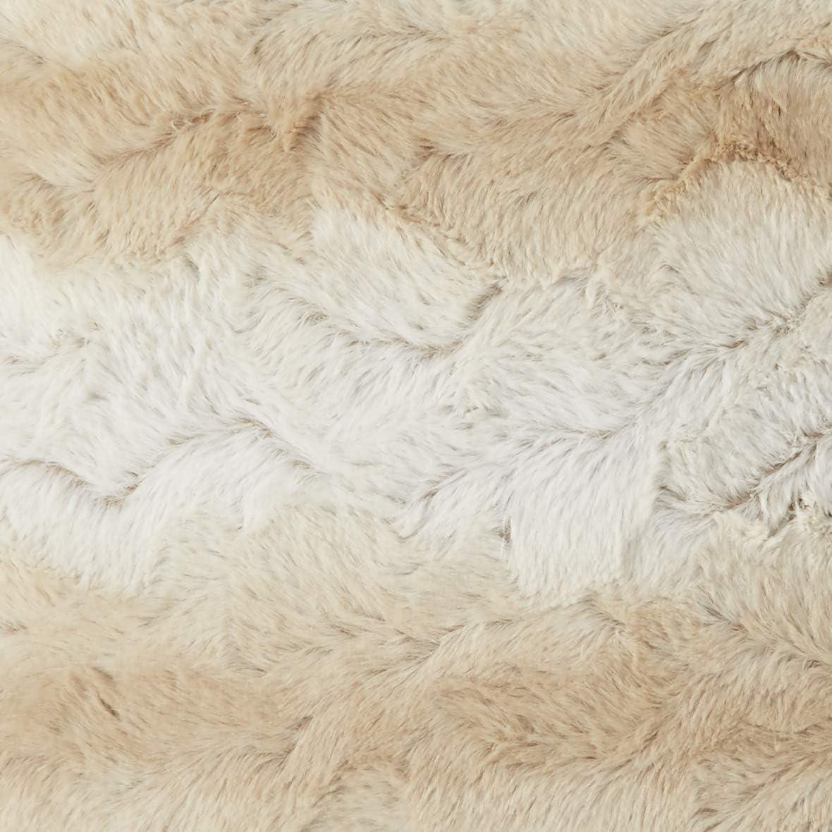 imageMadison Park Zuri Faux Fur Ombre Stripe Ultra Soft Luxury Decorative Throw Pillows for Couch Bed with Insert 20x20 LeopardSand