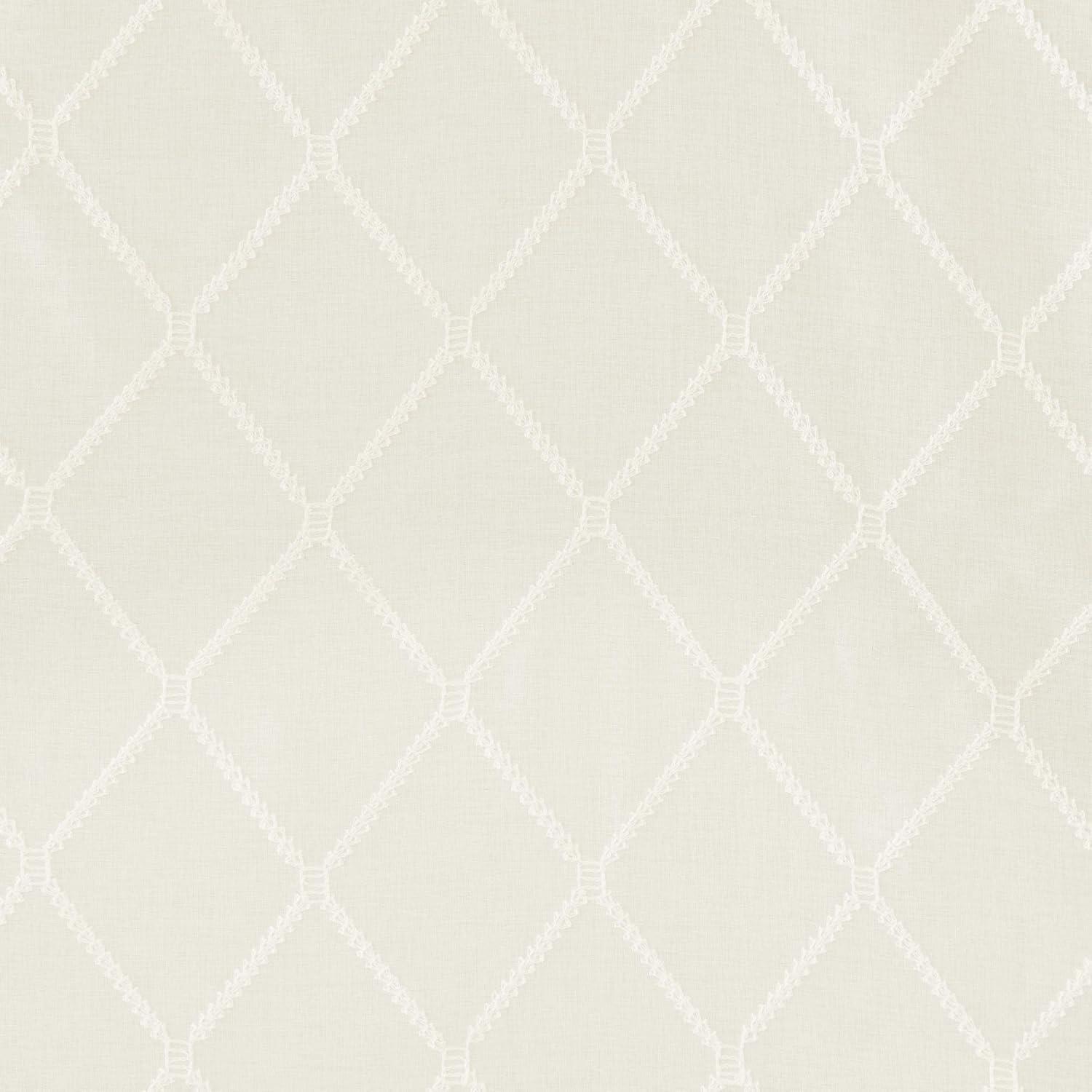 imageSheer Curtain Irina Embroidered Kitchen Transitional Fabric Sheers Single Curtain for Living Room Light Privacy Curtain Diffusing Sunlight 1Panel Pack 50quot x 95quot WhiteIvory