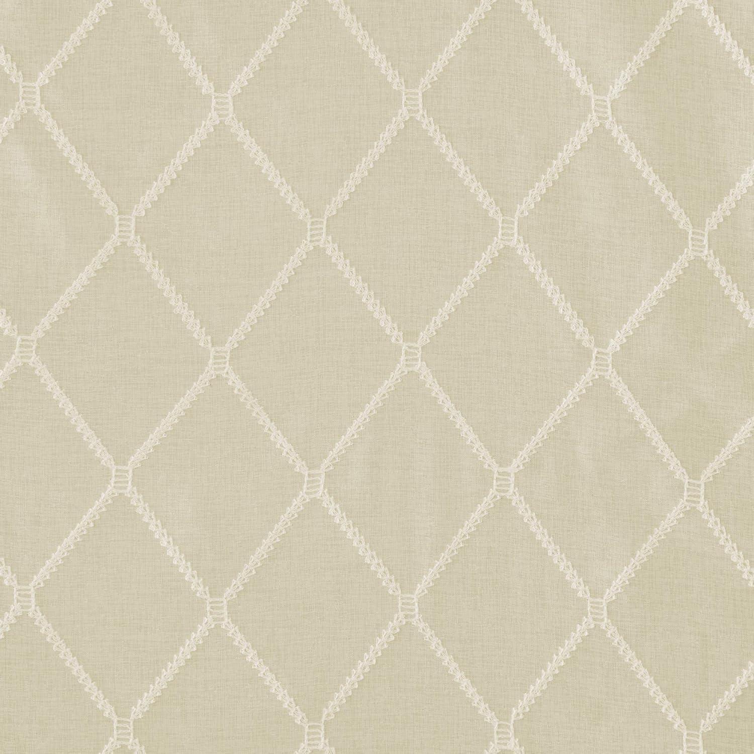imageSheer Curtain Irina Embroidered Kitchen Transitional Fabric Sheers Single Curtain for Living Room Light Privacy Curtain Diffusing Sunlight 1Panel Pack 50quot x 95quot WhiteIvory
