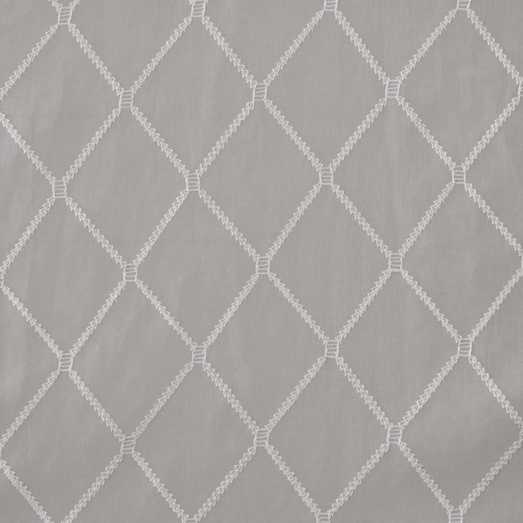 imageSheer Curtain Irina Embroidered Kitchen Transitional Fabric Sheers Single Curtain for Living Room Light Privacy Curtain Diffusing Sunlight 1Panel Pack 50quot x 95quot WhiteGrey
