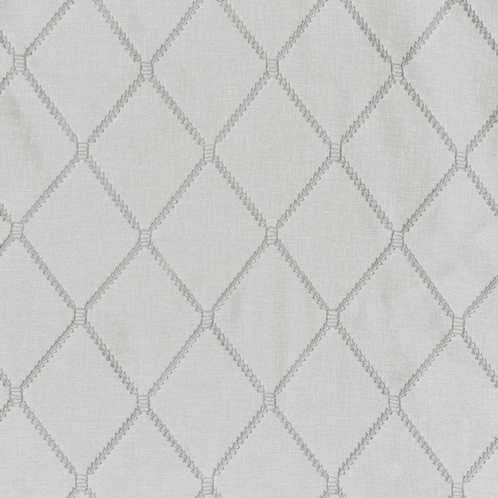 imageSheer Curtain Irina Embroidered Kitchen Transitional Fabric Sheers Single Curtain for Living Room Light Privacy Curtain Diffusing Sunlight 1Panel Pack 50quot x 95quot WhiteWhiteGrey