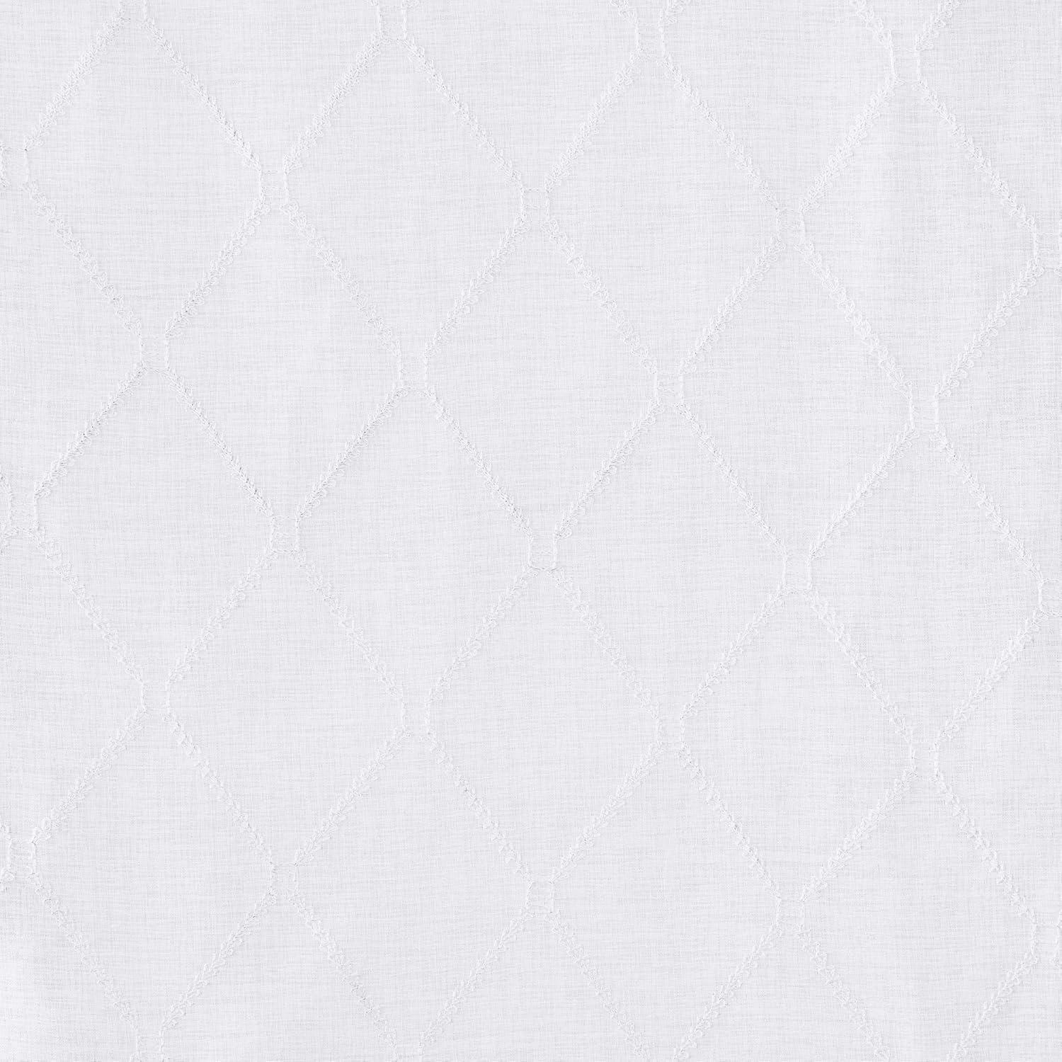 imageSheer Curtain Irina Embroidered Kitchen Transitional Fabric Sheers Single Curtain for Living Room Light Privacy Curtain Diffusing Sunlight 1Panel Pack 50quot x 95quot WhiteWhite