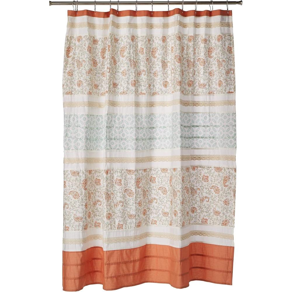 imageDawn Modern Cotton Fabric Shower Curtain CottageCountry Print Design Shower Curtains for Bathroom 72 X 72 BlueCoral