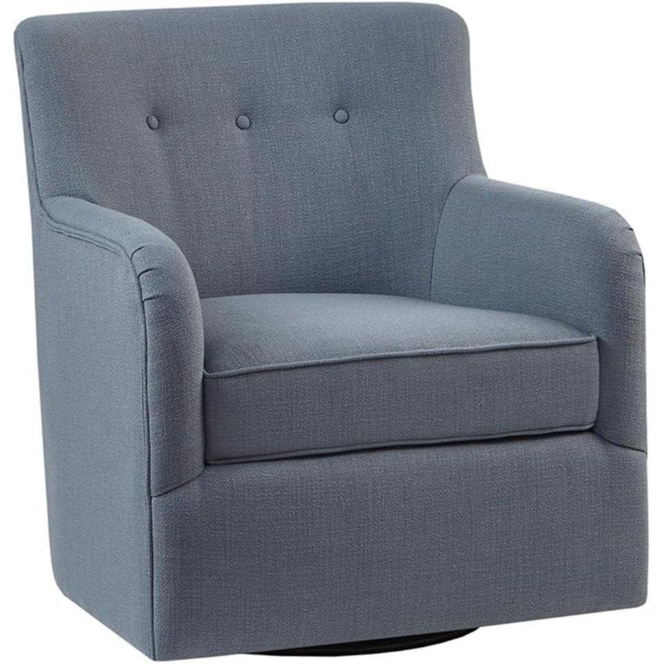 imageMadison Park Adele Upholstered Swivel Accent Chair Cozy Upholstered Swivel Chair for Living Room 7quot Thick Removable Cushion Modern Accent Armchair Family Room Furniture Bedroom Chair Blue 29quotW