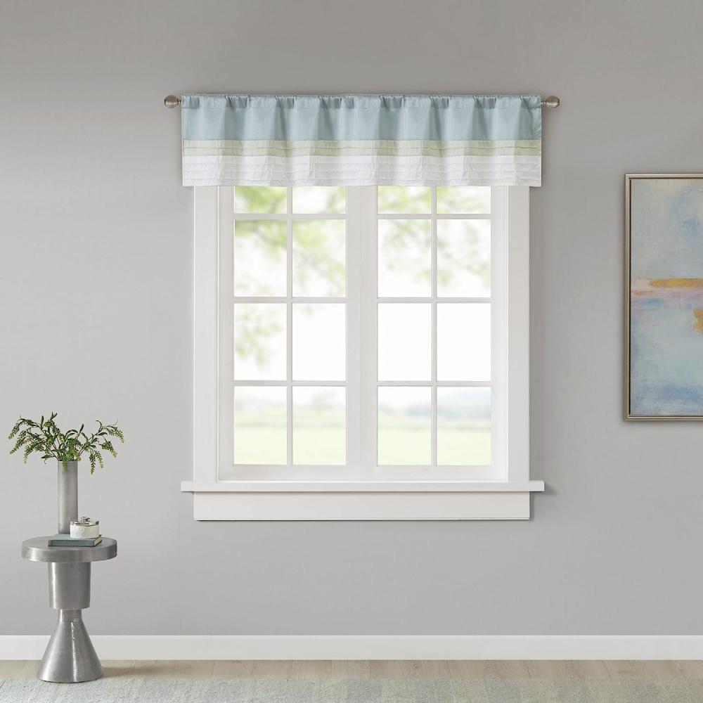 imageMadison Park Amherst Single Panel Faux Silk Rod Pocket Curtain With Privacy Lining for Living Room Window Drapes for Bedroom and Dorm 50x18 BlackGreen