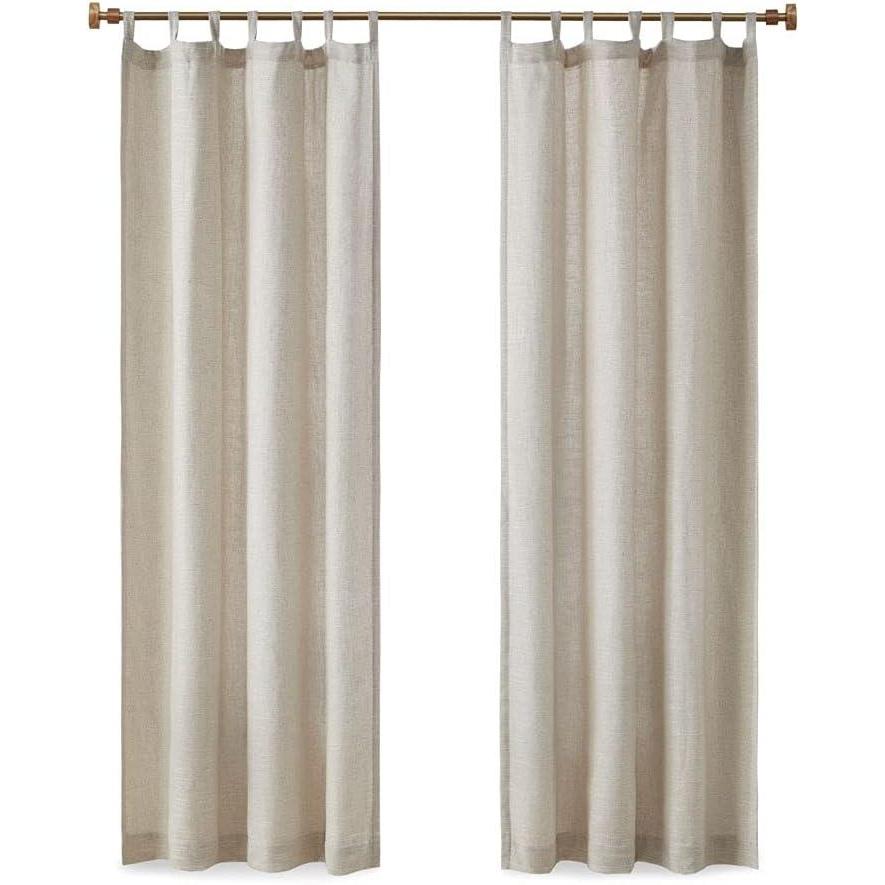imageMadison Park Anaheim Cabin Plaid Curtain Window Thermal Insulated Fleece Lining Living Room Decor Room Darkening Drape for Bedroom 1Single Panel Pack 50quot x 84quot Rod Pocket NaturalTab Top Solid Natural