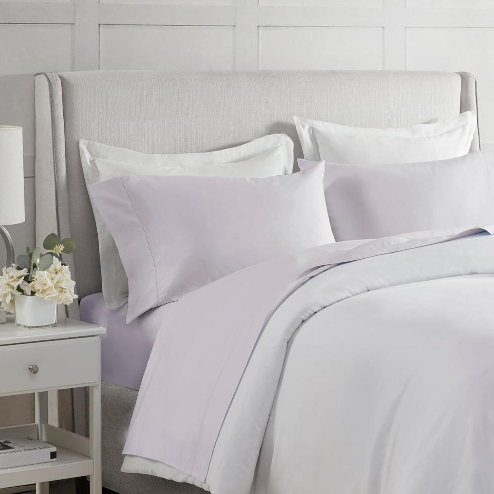 imageMadison Park Cotton Sheet Set Soft ampamp Breathable 500TC Egyptian Cotton Sheets All Seaons Elastic Deep Pockect Sheet Set Lightweighted 100 Egyptian Bed Sheets Queen Grey 4 PieceLilac