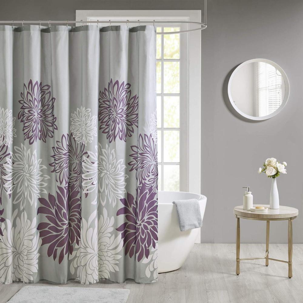imageMadison Park Essentials Maible Fabric Shower Curtain Floral Design Modern Home Bathroom Decor Bathtub Privacy Screen 72quot x 72quot PurplePurple