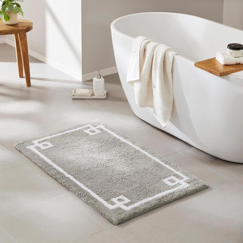 imageMadison Park Evan Cotton Tufted Washable Bath Mat Luxury Solid Bathroom Rugs 20quot x 30quot GreyGrey