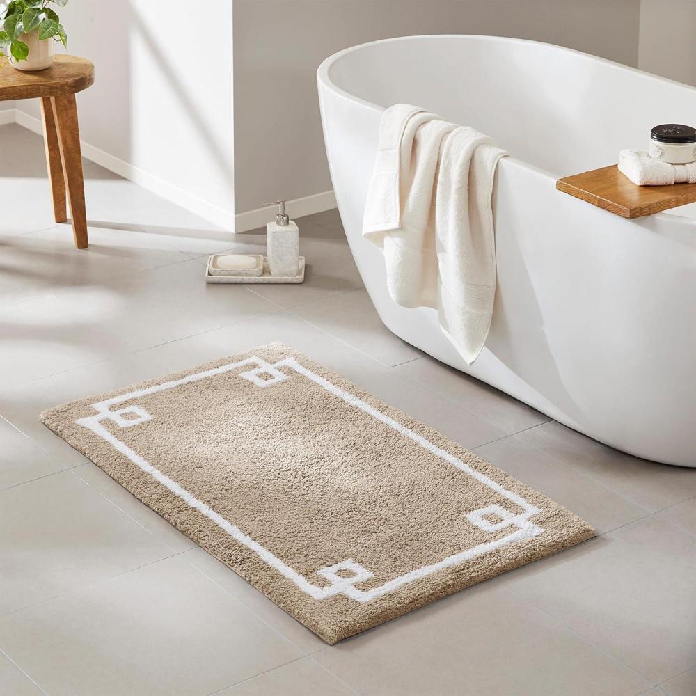 imageMadison Park Evan Cotton Tufted Washable Bath Mat Luxury Solid Bathroom Rugs 20quot x 30quot GreyTaupe