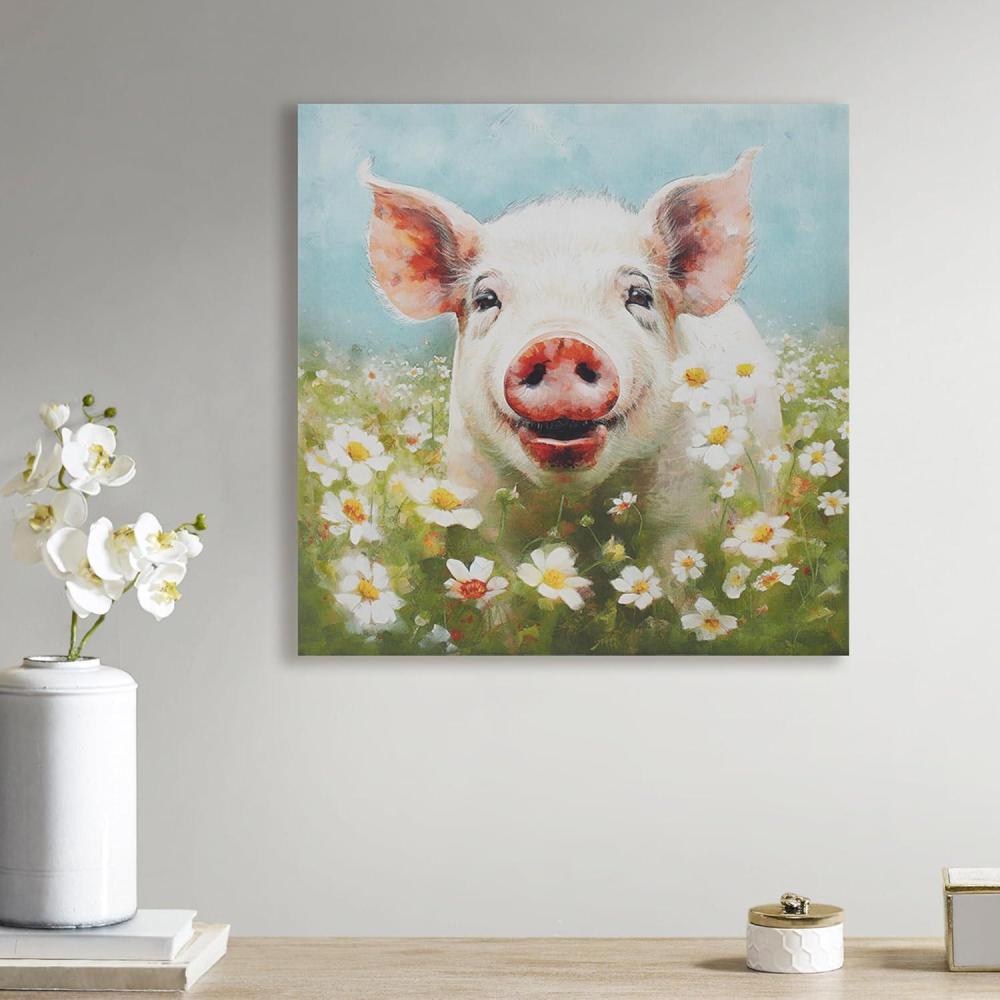 imageMadison Park Farm Animal Wall Art Cute Animal Decor for Kids Bedroom Home Office Bathroom Farmhouse Decor Warm Gifts for Baby Shower Birthday Ready to Hang Animal Canvas  Lamb Sunshine AnimalsPig